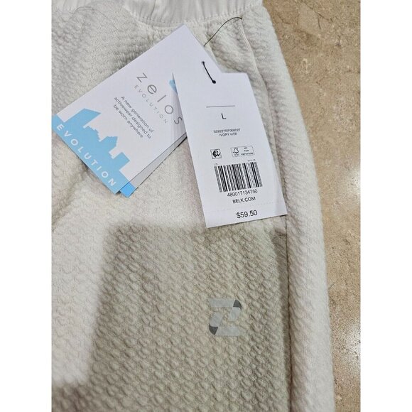 NWT Zelos Men's Textured Joggers, Ivory, Size Large - Picture 3 of 7